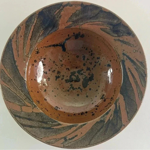 Studio Ceramics Pottery Wide Rim Art Bowl Stoneware - Picture 1 of 6
